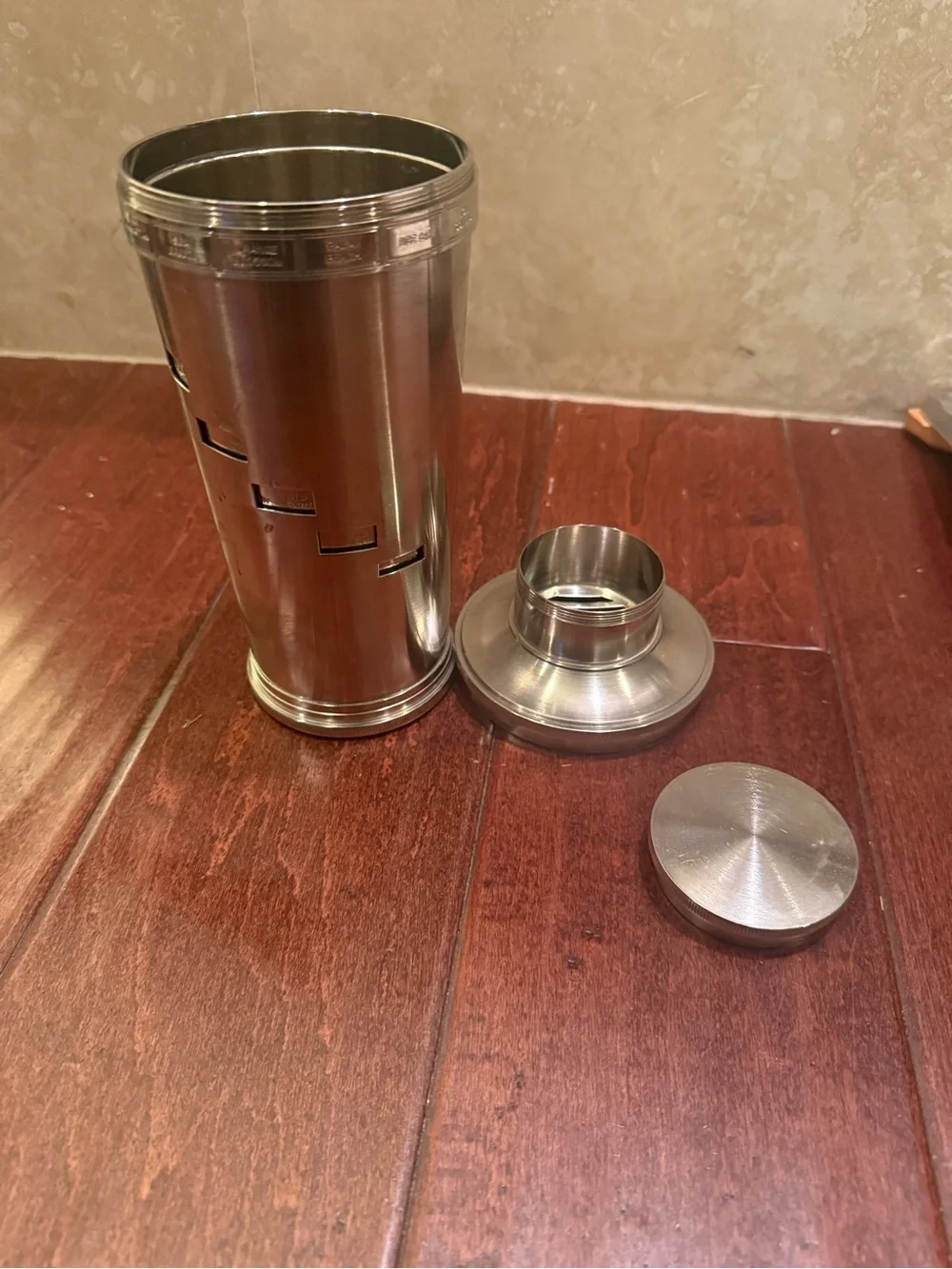 Restoration Hardware Metal Cocktail Shaker Drink Recipe Dial Heavy Duty, Rare!